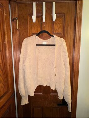 Harper Cream Open-Front Knit Cardigan